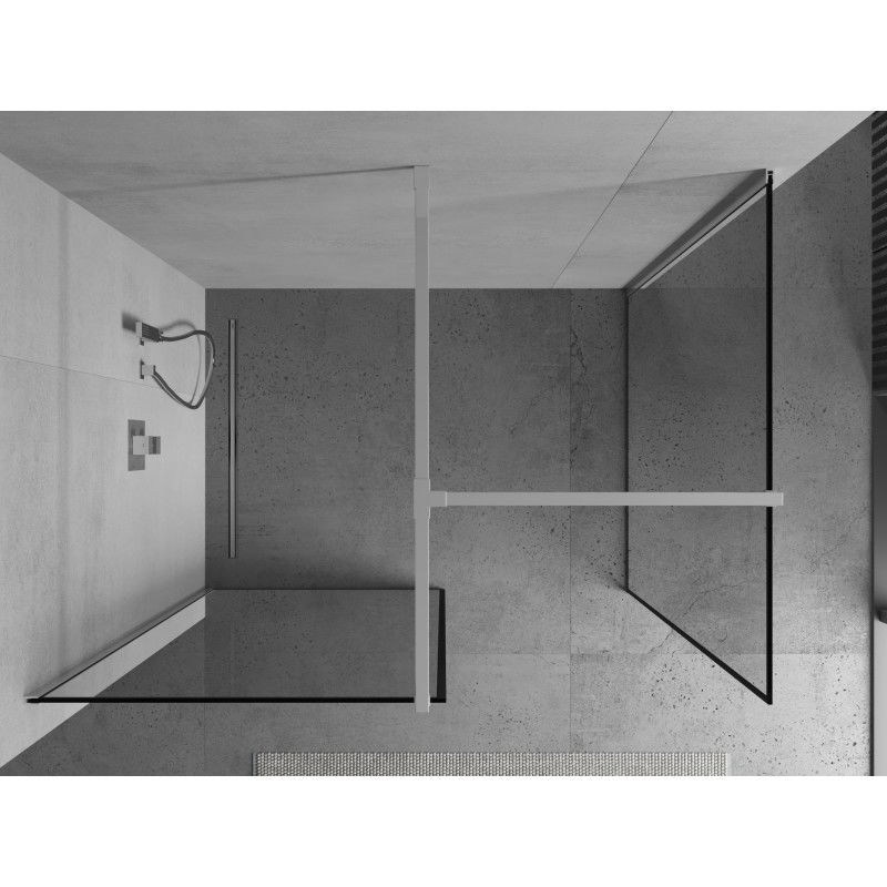 Mexen Kioto paroi de douche Walk-in 100 x 80 cm, cadre noir, chrome - 800-100-202-01-70-080