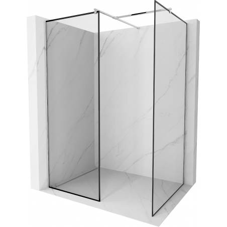 Mexen Kioto paroi de douche Walk-in 90 x 90 cm, cadre noir, chrome - 800-090-202-01-70-090