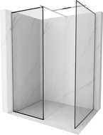 Mexen Kioto paroi de douche Walk-in 110 x 100 cm, cadre noir, chrome - 800-110-202-01-70-100