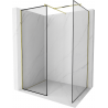 Mexen Kioto paroi de douche Walk-in 70 x 70 cm, motif noir, doré - 800-070-202-50-70-070