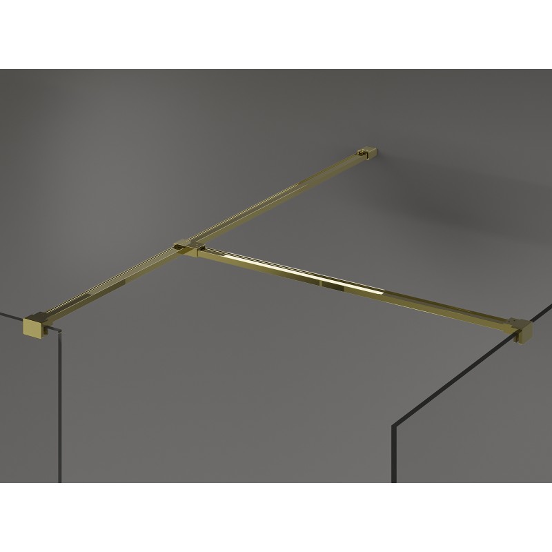 Mexen Kioto paroi de douche Walk-in 160 x 70 cm, cadre noir, or - 800-160-202-50-70-070