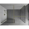 Mexen Kioto paroi de douche Walk-in 110 x 80 cm, cadre noir, doré - 800-110-202-50-70-080