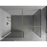 Mexen Kioto cloison de douche Walk-in 130 x 90 cm, cadre noir, or - 800-130-202-50-70-090