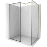 Mexen Kioto cloison de douche Walk-in 100 x 100 cm, cadre noir, doré - 800-100-202-50-70-100