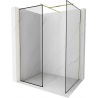 Mexen Kioto paroi de douche Walk-in 110 x 80 cm, cadre noir, doré brossé - 800-110-202-55-70-080