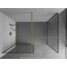 Mexen Kioto paroi de douche Walk-in 110 x 80 cm, cadre noir, doré brossé - 800-110-202-55-70-080