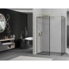 Mexen Kioto paroi de douche Walk-in 110 x 80 cm, cadre noir, doré brossé - 800-110-202-55-70-080