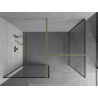 Mexen Kioto paroi de douche Walk-in 160 x 80 cm, cadre noir, or brossé - 800-160-202-55-70-080