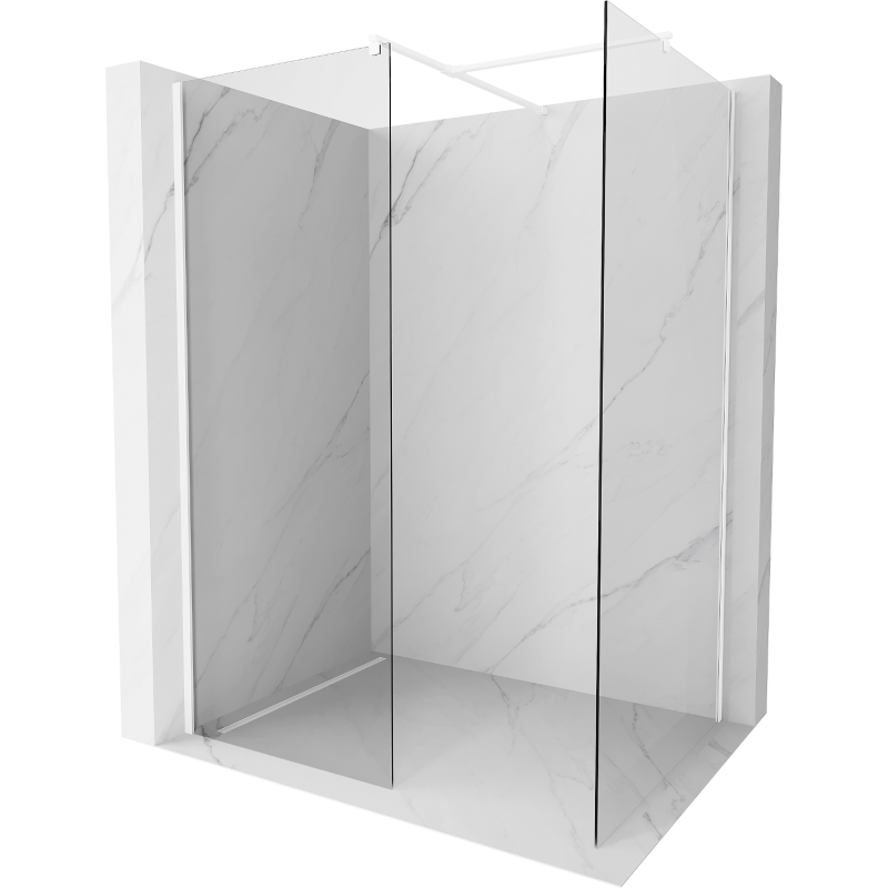 Mexen Kioto paroi de douche Walk-in 95 x 70 cm, transparent, blanc - 800-095-202-20-00-070
