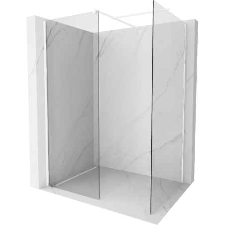 Mexen Kioto paroi de douche Walk-in 90 x 75 cm, transparente, blanche - 800-090-202-20-00-075