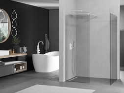 Paroi de douche Mexen Kioto Walk-in 120 x 70 cm, transparente, blanche - 800-120-202-20-00-070