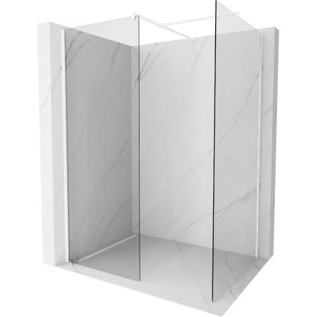Mexen Kioto paroi de douche Walk-in 130 x 85 cm, transparent, blanc - 800-130-202-20-00-085