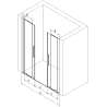 Mexen Velar L Duo portes de douche coulissantes 140 cm, graphite, or brossé - 871-140-003-42-55