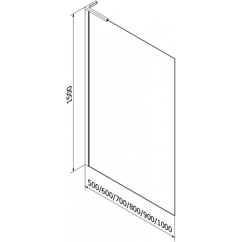 Mexen Next L paroi de baignoire 1 volet 80 x 150 cm, transparent, doré - 895-080-000-03-00-50