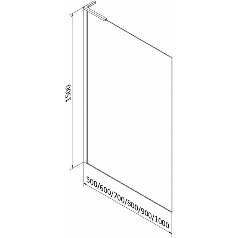 Mexen Next L paroi de baignoire à 1 vantail 90 x 150 cm, transparent, cuivre brossé - 895-090-000-03-00-65