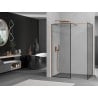 Mexen Kioto cloison de douche Walk-in 110 x 100 cm, cadre noir, or rose - 800-110-202-60-70-100