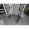 Mexen Kioto paroi de douche Walk-in 130 x 100 cm, cadre noir, or rose - 800-130-202-60-70-100