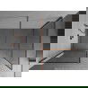 Mexen Kioto paroi de douche Walk-in 140 x 100 cm, motif noir, or rose - 800-140-202-60-70-100