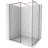 Mexen Kioto paroi de douche Walk-in 160 x 100 cm, cadre noir, or rose - 800-160-202-60-70-100