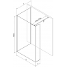 Mexen Kioto paroi de douche Walk-in 100 x 70 x 40 cm, transparent, nickel brossé - 800-100-070-221-97-00-040