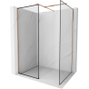 Mexen Kioto paroi de douche Walk-in 140 x 70 cm, motif noir, laiton brossé - 800-140-202-65-70-070
