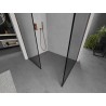 Mexen Kioto panneau de douche Walk-in 80 x 80 cm, cadre noir, cuivre brossé - 800-080-202-65-70-080