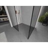Mexen Kioto paroi de douche Walk-in 160 x 80 cm, cadre noir, cuivre brossé - 800-160-202-65-70-080