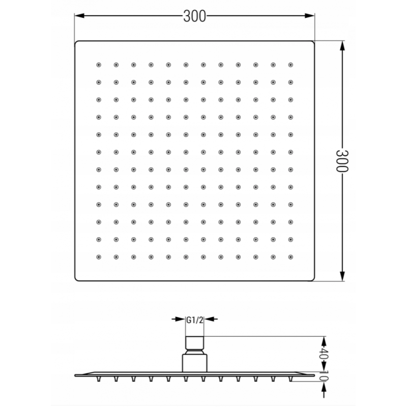 Mexen Cube DR02 ensemble de douche encastré avec pommeau de 30 cm, graphite - 77502DR0230-66