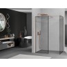 Mexen Kioto paroi de douche Walk-in 120 x 110 cm, cadre noir, cuivre brossé - 800-120-202-65-70-110