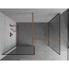 Mexen Kioto paroi de douche Walk-in 120 x 110 cm, cadre noir, cuivre brossé - 800-120-202-65-70-110