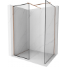 Mexen Kioto paroi de douche Walk-in 120 x 110 cm, cadre noir, cuivre brossé - 800-120-202-65-70-110