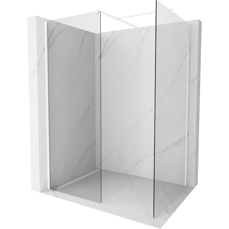 Mexen Kioto paroi de douche Walk-in 170 x 80 cm, transparent, blanc - 800-170-202-20-00-080
