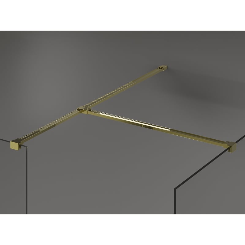 Mexen Kioto paroi de douche Walk-in 70 x 70 cm, transparent, dorée - 800-070-202-50-00-070