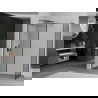 Mexen Kioto paroi de douche Walk-in 70 x 70 cm, motif noir, finition gun gray brossé - 800-070-202-66-70-070