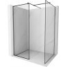 Mexen Kioto paroi de douche Walk-in 70 x 70 cm, cadre noir, gris canon brossé - 800-070-202-66-70-070