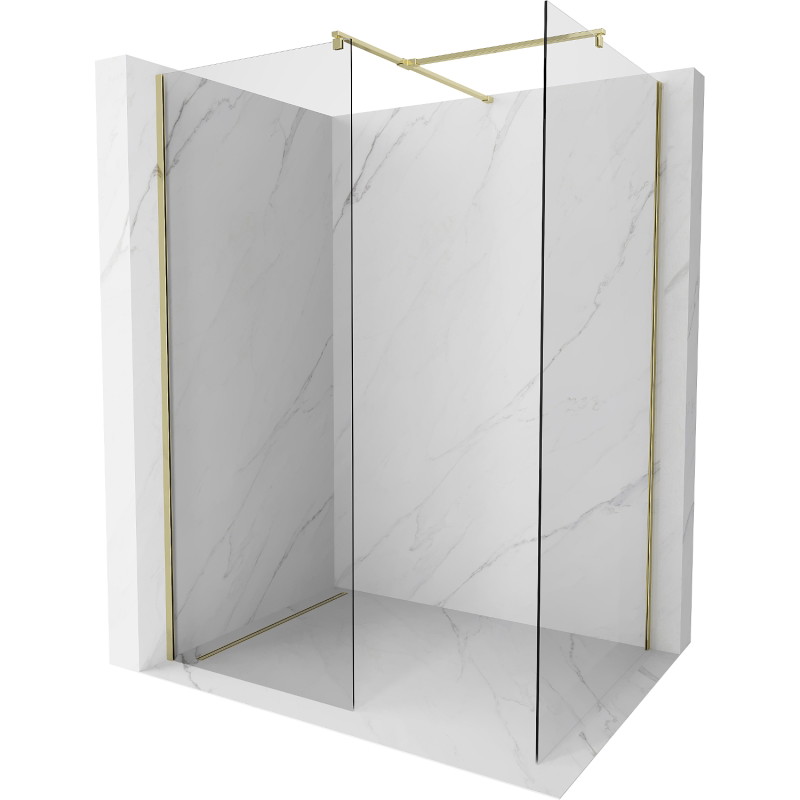 Mexen Kioto paroi de douche Walk-in 100 x 80 cm, transparent, or - 800-100-202-50-00-080