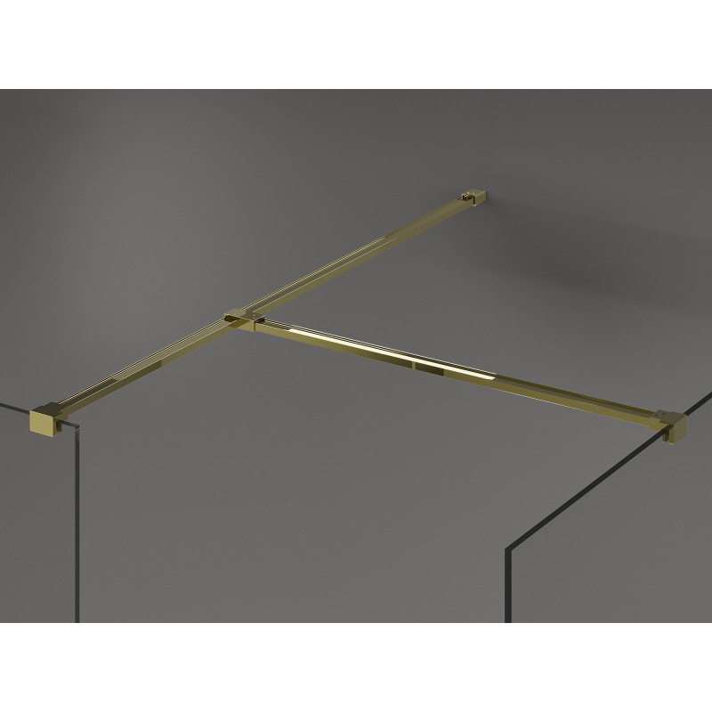 Mexen Kioto cloison de douche Walk-in 100 x 95 cm, transparent, doré - 800-100-202-50-00-095