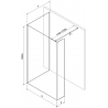 Mexen Kioto paroi de douche Walk-in 100 x 100 x 40 cm, motif noir, nickel brossé - 800-100-100-221-97-70-040