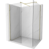 Mexen Kioto paroi de douche Walk-in 130 x 110 cm, transparente, dorée - 800-130-202-50-00-110