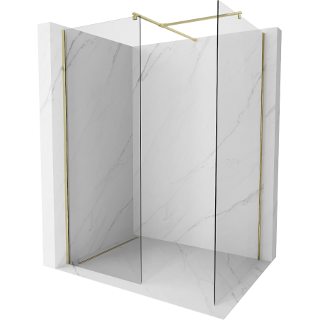 Mexen Kioto paroi de douche Walk-in 140 x 115 cm, transparente, dorée - 800-140-202-50-00-115