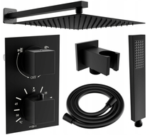 Mexen Cube Ensemble de douche encastré DR02 avec pommeau de 25 cm, noir - 77502DR0225-70