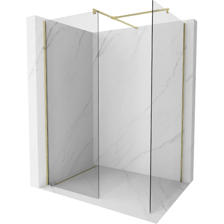 Mexen Kioto paroi de douche Walk-in 150 x 80 cm, transparent, dorée - 800-150-202-50-00-080