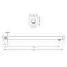 Mexen Cube DR02 ensemble de baignoire-douche encastré avec douche de tête 25 cm, gris fusil brossé - 77503DR0225-66