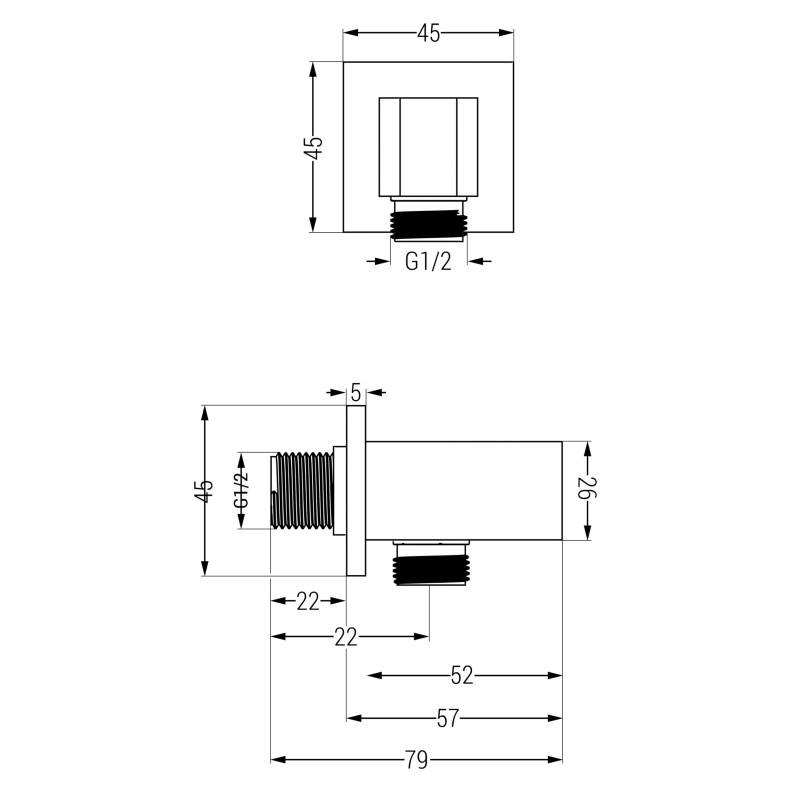 Mexen Cube DR02 ensemble de baignoire-douche encastré avec douche de tête 25 cm, gris fusil brossé - 77503DR0225-66