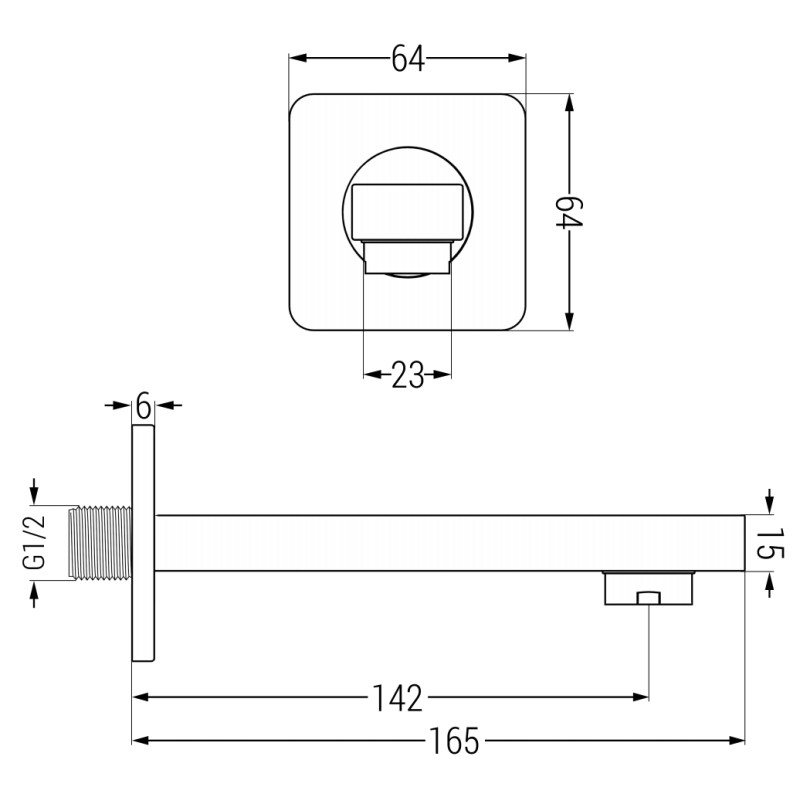 Mexen Cube DR02 ensemble de baignoire-douche encastré avec douche de tête 25 cm, gris fusil brossé - 77503DR0225-66