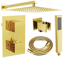 Mexen Cube DR02 ensemble de douche encastré avec pommeau de 25 cm, doré - 77502DR0225-50