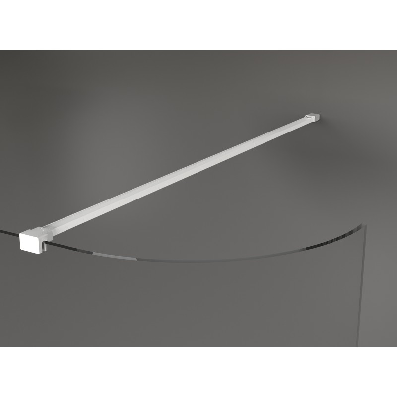 Mexen Kioto-R paroi de douche arrondie Walk-in 100 x 200 cm, transparent 8 mm, blanche - 800-100-101-20-06