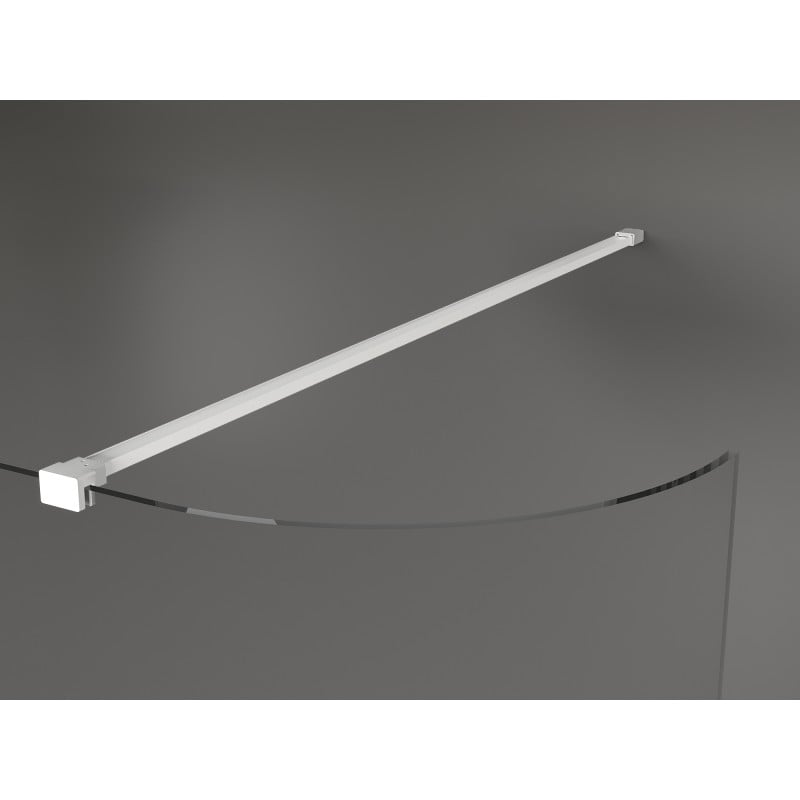 Mexen Kioto-R paroi de douche arrondie Walk-in 130 x 200 cm, transparent 8 mm, blanc - 800-130-101-20-06