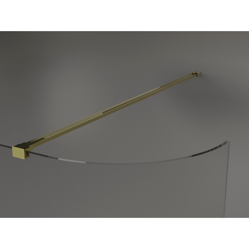 Mexen Kioto-R paroi de douche arrondie Walk-in 80 x 200 cm, transparent 8 mm, dorée - 800-080-101-50-06