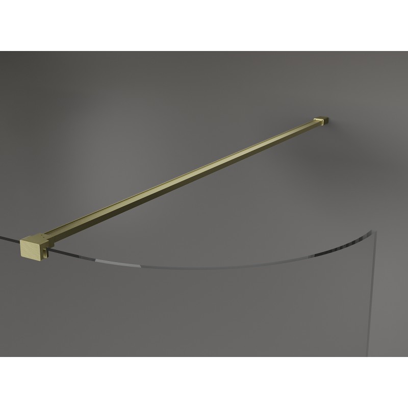 Mexen Kioto-R paroi de douche arrondie Walk-in 130 x 200 cm, transparent 8 mm, or brossé - 800-130-101-55-06